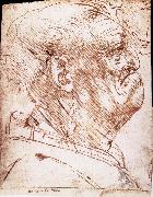 LEONARDO da Vinci Grotesque profile of a man Spain oil painting artist